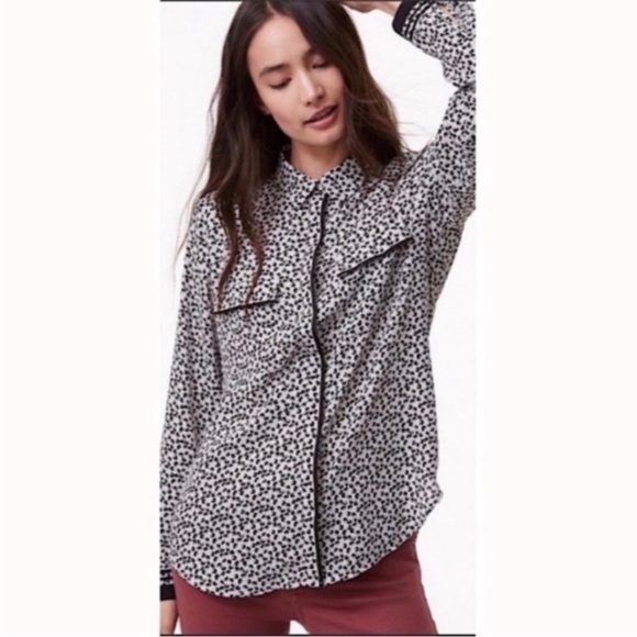 Loft women’s button down boho blouse shirt EUC - Picture 4 of 11